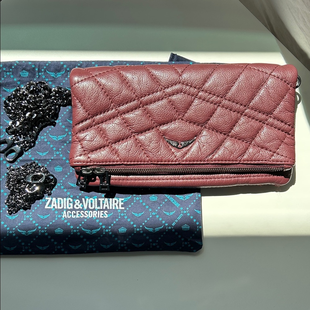 Zadig & Voltaire Quilted Leather Rock Clutch